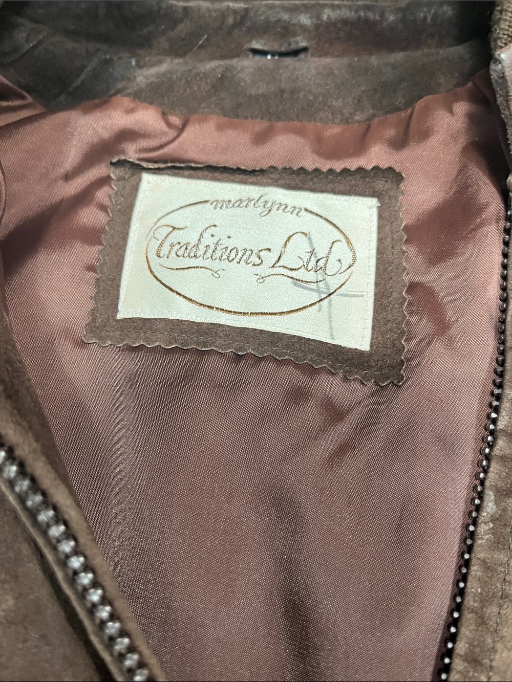 Brown Suede Bomber Jacket - Picture 2 of 6